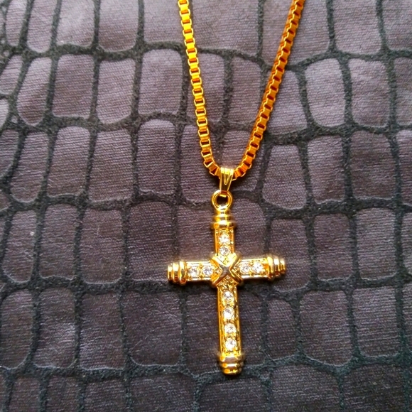 Double Cross iced out Crucifix